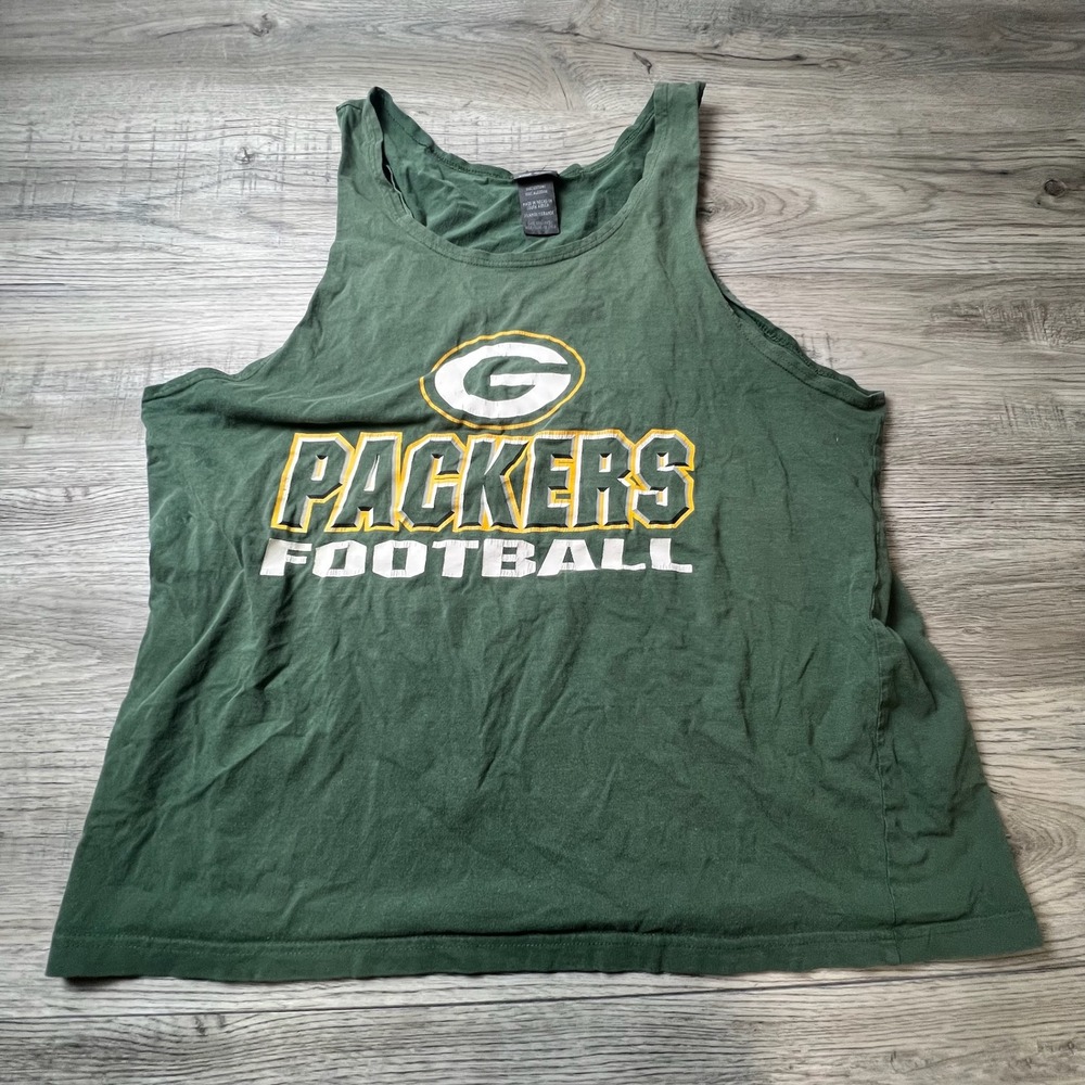 The Edge Green Bay Packers Tank‎ Top Mens XL Green Football Graphic Sleeveless